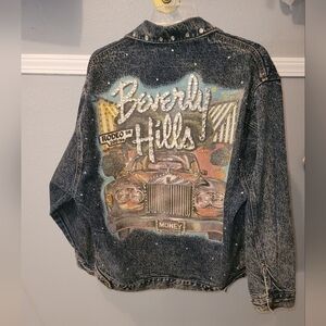 DENIM Vintage Hand painted  Jacket